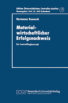 Kartonierter Einband Materialwirtschaftlicher Erfolgsnachweis von Hermann Kunesch