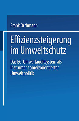 Kartonierter Einband Effizienzsteigerung im Umweltschutz von Frank Orthmann