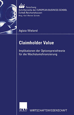 Kartonierter Einband Claimholder Value von Aglaia Wieland