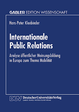 Kartonierter Einband Internationale Public Relations von Hans-Peter Kleebinder