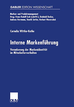 Kartonierter Einband Interne Markenführung von Cornelia Wittke-Kothe