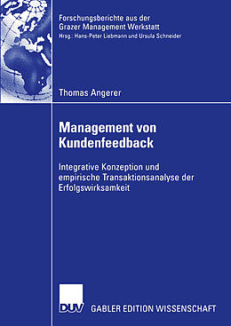 Kartonierter Einband Management von Kundenfeedback von Thomas Angerer