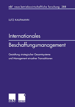 Kartonierter Einband Internationales Beschaffungsmanagement von Lutz Kaufmann