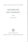 Kartonierter Einband Handbuch des Sanskrit / Texte und Glossar von Albert Thumb