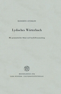 Fester Einband Lydisches Wörterbuch von Roberto Gusmani