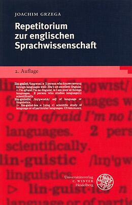 Kartonierter Einband Repetitorium zur englischen Sprachwissenschaft von Joachim Grzega