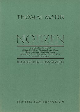 Kartonierter Einband Notizen von Thomas Mann