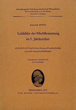 Kartonierter Einband Leitbilder der Bibelübersetzung im 5. Jahrhundert von Walter Henss