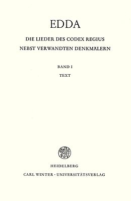 Kartonierter Einband Edda. Die Lieder des Codex regius nebst verwandten Denkmälern / Text von 