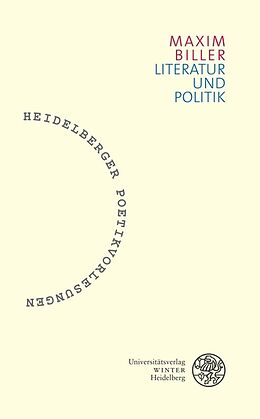 Kartonierter Einband Literatur und Politik von Maxim Biller