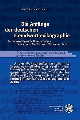 E-Book (pdf) Die Anfänge der deutschen Fremdwortlexikographie von Anette Kremer