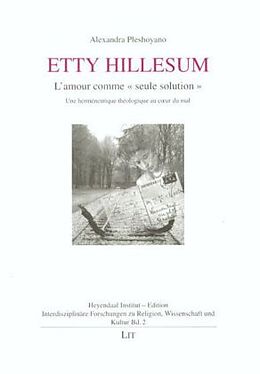 Couverture cartonnée Etty Hillesum de Alexandra Pleshoyano