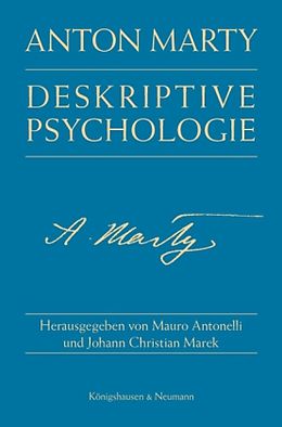 Geheftet Anton Marty - Deskriptive Psychologie von Anton Marty