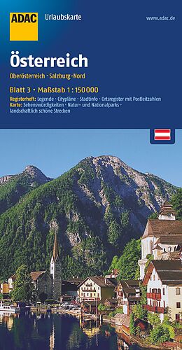 (Land)Karte ADAC Urlaubskarte Österreich 03 Oberösterreich, Salzburg-Nord 1:150.000 von 