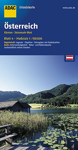 (Land)Karte ADAC UrlaubsKarte Österreich Blatt 4 Kärnten, Steiermark-West 1:150 000 von 