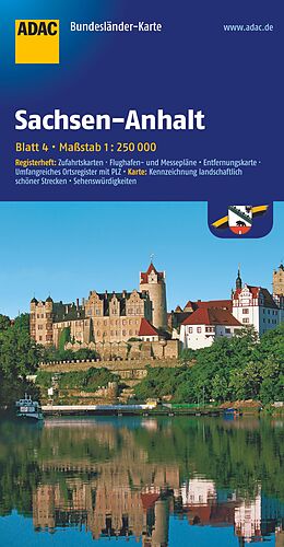 (Land)Karte ADAC BundesländerKarte Deutschland Blatt 4 Sachsen-Anhalt 1:250 000 von 