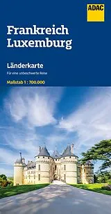 gefaltete (Land)Karte ADAC Länderkarte Frankreich, Luxemburg 1:700.000 von 