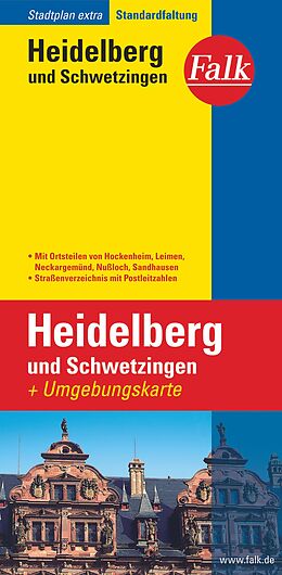 (Land)Karte Falk Stadtplan Extra Heidelberg, Schwetzingen 1:17.500 von 