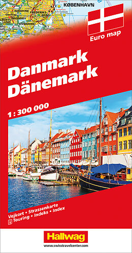 gefaltete (Land)Karte Dänemark Strassenkarte 1:300 000 von 