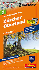gefaltete (Land)Karte Zürcher Oberland Nr. 02 Mountainbike-Karte 1:50 000 von Hallwag Kümmerly+Frey AG