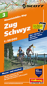 gefaltete (Land)Karte Zug Schwyz Nr. 03 Mountainbike-Karte 1:50 000 von 
