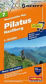 gefaltete (Land)Karte Pilatus Hasliberg Nr. 07 Mountainbike-Karte 1:50 000 von 