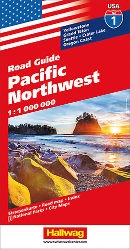 gefaltete (Land)Karte Pacific Northwest Strassenkarte 1:1 Mio. Road Guide Nr. 1 von 