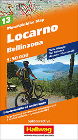 gefaltete (Land)Karte Locarno Bellinzona Nr. 13 Mountainbike-Karte 1:50 000 von 