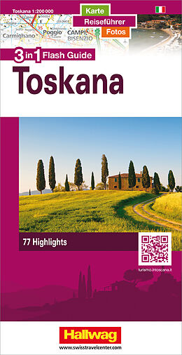gefaltete (Land)Karte Toskana Flash Guide Strassenkarte 1:200 000 von 