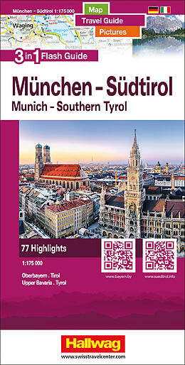 (Land)Karte München-Südtirol-Oberbayern-Tirol Flash Guide Strassenkarte 1:175 000 von 