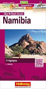 Kartonierter Einband Namibia Flash Guide Strassenkarte 1:1 Mio. von 