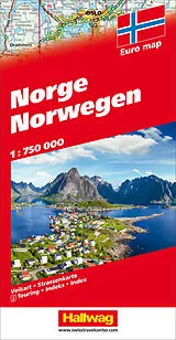 (Land)Karte Norvège Norway Norwegen 1:750 000 von 