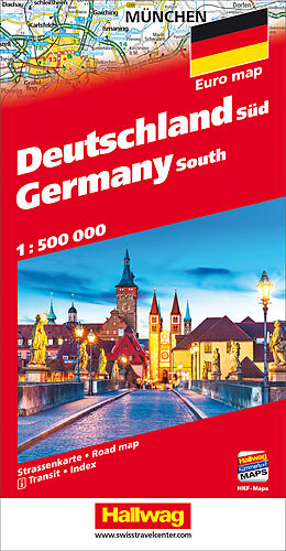 (Land)Karte Deutschland Süd Strassenkarte 1:500 000 von 