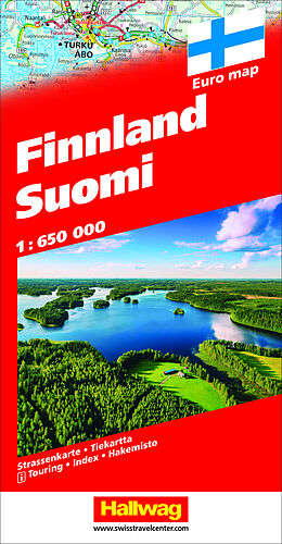 gefaltete (Land)Karte Finnland Suomi Strassenkarte 1:650 000 von 