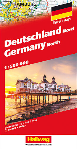 (Land)Karte Deutschland Nord Strassenkarte 1:500 000 von 