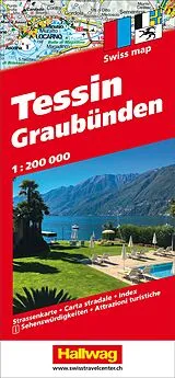 (Land)Karte Tessin Graubünden 1:200 000 von 