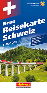 gefaltete (Land)Karte Schweiz Neue Reisekarte Strassenkarte 1:200 000 von 
