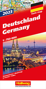 Gefaltet Deutschland 2023 Strassenkarte 1:750 000 von 