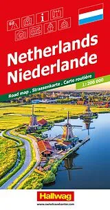 gefaltete (Land)Karte Hallwag Strassenkarte Niederlande 1:200.000 von 