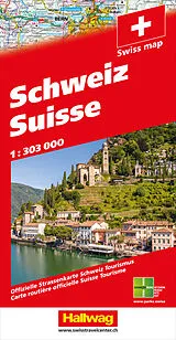 gefaltete (Land)Karte Schweiz Strassenkarte 1:303 000 von 