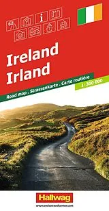 gefaltete (Land)Karte Hallwag Strassenkarte Irland 1:300.000 von 