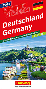 Gefaltet Deutschland 2024 Strassenkarte 1:750 000 von 