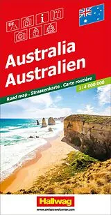 gefaltete (Land)Karte Hallwag Strassenkarte Australien 1:4 Mio. von 
