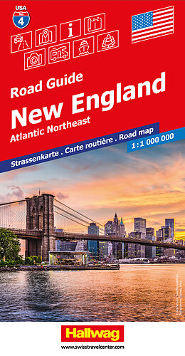 Carte (de géographie) New England Strassenkarte 1:1 Mio., Road Guide Nr. 4 de 