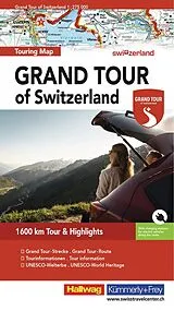 gefaltete (Land)Karte Hallwag Strassenkarte Grand Tour of Switzerland Map 1:275.000 von