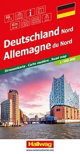 gefaltete (Land)Karte Hallwag Strassenkarte Deutschland Nord 1:500.000 von 