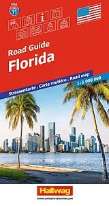 gefaltete (Land)Karte Hallwag Strassenkarte USA, Florida 1:1 Mio. von 