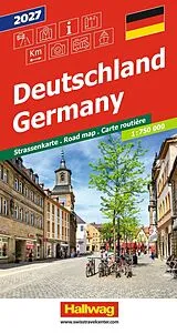 Gefaltet Hallwag Strassenkarte Deutschland 2027 1:750.000 von 