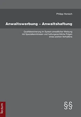 E-Book (pdf) Anwaltswerbung - Anwaltshaftung von Philipp Honisch