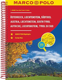 Spiralbindung MARCO POLO Reiseatlas Österreich, Liechtenstein, Südtirol 1:200.000 von 